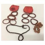 Lot of Asian Bead Jewelry w/Sacks