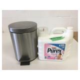 Garbage Can & 1/3 Jug Of Laundry Soap