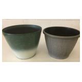 2- 11" Plastic Flower Pots/Planters