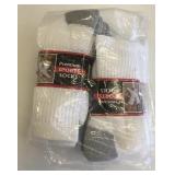 12 New Pairs White Crew Socks Size 9-12