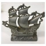 Vintage Cast Aluminum Sailboat Lamp 12x13.5"