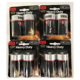 4 Packs Heavy Duty D Batteries