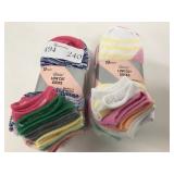 20 New Pairs Girls Low Cut Socks Size 7-3
