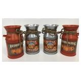 4 New Harvest Mini Milk Tins 8" Tall