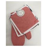 New 100% Cotton 3pc Oven Mitt & 2 Pot Holders