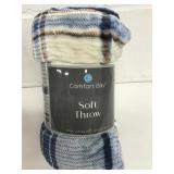 Comfort Bay Soft Throw 50x60" Blue Plaid