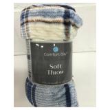 Comfort Bay Soft Throw 50x60" Blue Plaid