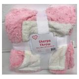 Sherpa Plush Throw Pink 50x60"