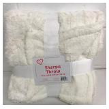 Sherpa Plush Throw White 50x60"