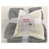 Sherpa Plush Throw Grey 50x60"