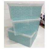 3 New Carver 20Qt Storage Totes w/Lids