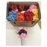 Box Lot of New Faux Flowers