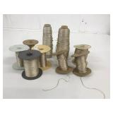 9 Partial Spools of Industrial Thread - Beige
