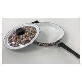 New 10" Enamel Fry Pan w/Lid