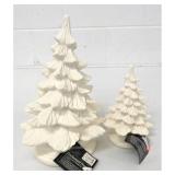 2 Mary Maxim Enchanted Resin Trees 14.5" & 9"