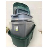 5 Used Assorted Size Storage Totes w/Lids