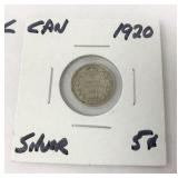 1920 Canada 5 Cent Silver