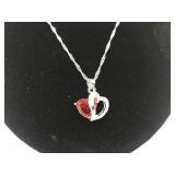 Red Swarovski Crystal Heart Necklace