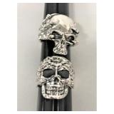 2 Skull Rings Size 10 & 11