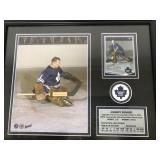 Johnny Bower Framed Photo, Cards & Stats 12x15"