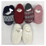 5 New Pairs Size S/M Lined Slippers