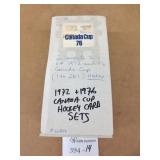 1972 & 1976 Canada Cup Card Sets