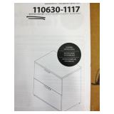 Bestar White & Deep Gray Two Drawer Side Cabinet