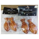 2 New Sets Classic Solid Wood Rod Finials