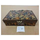 Wooden Jewelry Box w/Costume Jewelry