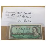1954 Canada $1 Banknote