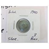1940 British Silver 3 Pence