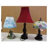 3 Assorted Small Table Lamps