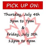 Scheduled pick up days/times for this auction: