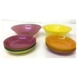 Glass Coloured Serving & Salad Bowls