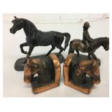 Horse Statues & Bookends Lot