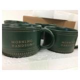 4 New Morning Handsome Stoneware Mugs