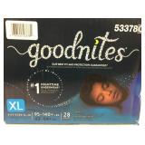 Goodnites Size XL 28 Pack Pajama Protection