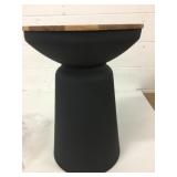 New 22.5" x 16" Metal & Wood Accent Table