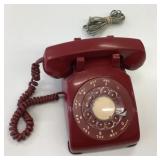 Working Vintage Red Rotary Dial Phone