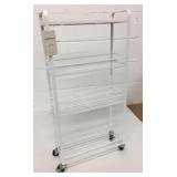 New 4 Tier Metal & Wood Rolling Cart On Wheels