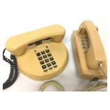 2 Vintage Button Dial Phones - Discoloured