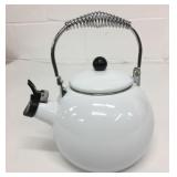 White Enamel Whistling Kettle