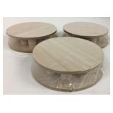 6 New 8" Round Wooden Risers For Plants