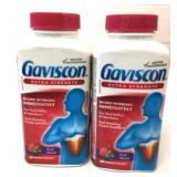 2 Bottles Gaviscon Extra Strength 60 Chewable Tabs