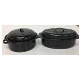 2 Small Enamel Roasters