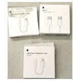 3 Apple iPhone Cables Open Packages
