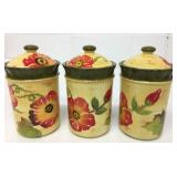3 Pc Canister Set Red Poppy Collection