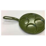 Green Enamelware Griddle/Egg etc. Skillet