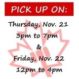 Pick up days/times for this auction: