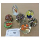 7 Glass Paper Weights